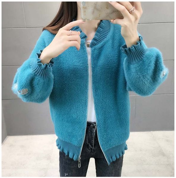 women's knits & tees fake korean vison cashmere sweater, v-neck, embroidered, long sleeve, zipper, winter and autumn cardigan, fashion, White
women's knits & tees fake korean vison cashmere sweater, v-neck, embroidered, long sleeve, zipper, winter and autumn cardigan, fashion, White