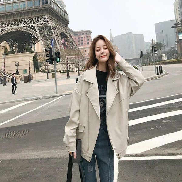 women's jackets women spring fall 2021 short korean version slim loose motorcycle casual pu leather jacket, Black;brown
women's jackets women spring fall 2021 short korean version slim loose motorcycle casual pu leather jacket, Black;brown