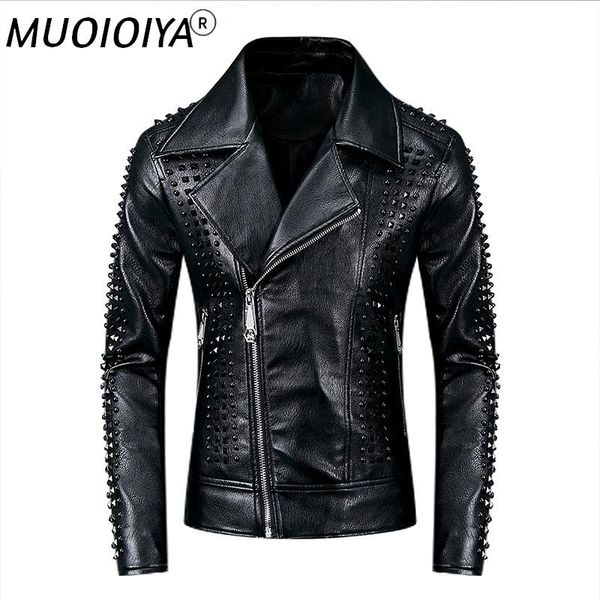 men's suits & blazers 2021 men punk rock motorcycle leather jacket fashion diamond rivet pu slim fit jackets rider, White;black
men's suits & blazers 2021 men punk rock motorcycle leather jacket fashion diamond rivet pu slim fit jackets rider, White;black