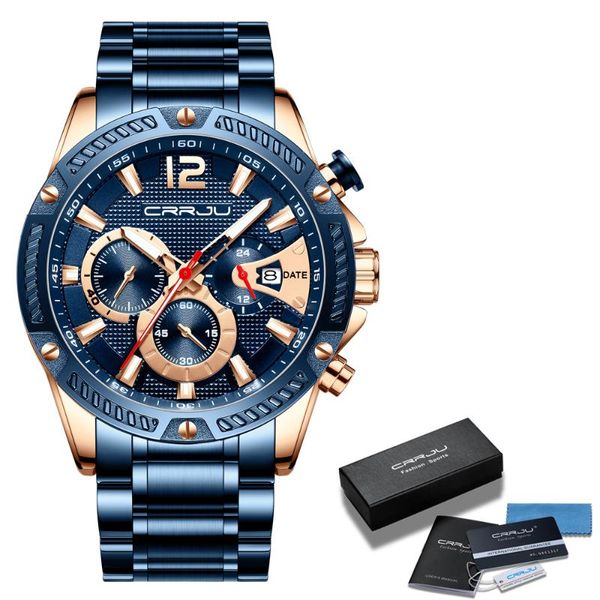wristwatches 2021 crrju mens watches business analogue clock fashion stainless steel sports waterproof luminous watch men relojes hombre, Slivery;brown
wristwatches 2021 crrju mens watches business analogue clock fashion stainless steel sports waterproof luminous watch men relojes hombre, Slivery;brown