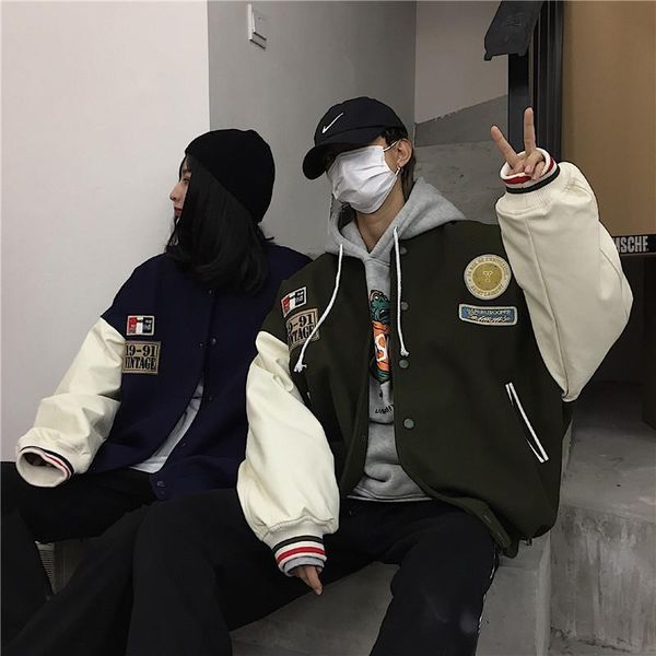 women's jackets coat women baseball uniform tide spring and autumn students korean style loose casual jacket retro clothes o-neck green, Black;brown
women's jackets coat women baseball uniform tide spring and autumn students korean style loose casual jacket retro clothes o-neck green, Black;brown