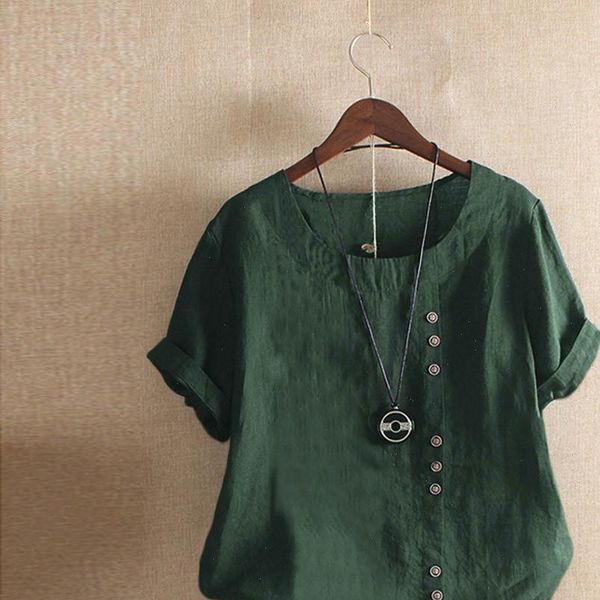 vintage womens shirt women cotton linen blouse summer tunic loose short sleeve boho buttons casual blusas mujer plus size, White
vintage womens shirt women cotton linen blouse summer tunic loose short sleeve boho buttons casual blusas mujer plus size, White