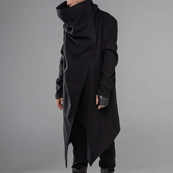 men's jackets men cloak coats streetwear turtleneck solid long sleeve fashion outerwear punk style irregular, Black;brown
men's jackets men cloak coats streetwear turtleneck solid long sleeve fashion outerwear punk style irregular, Black;brown