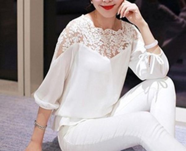 women's blouses & shirts sweet lace koreanspinning shirt women clothes casual spinning shirtfemale seven sleeves clothing vetement femm, White
women's blouses & shirts sweet lace koreanspinning shirt women clothes casual spinning shirtfemale seven sleeves clothing vetement femm, White