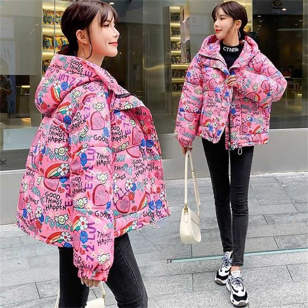 m-2xl european style camouflage graffiti printing short bread thick coat women's jacket down cotton 211216, Black
m-2xl european style camouflage graffiti printing short bread thick coat women's jacket down cotton 211216, Black