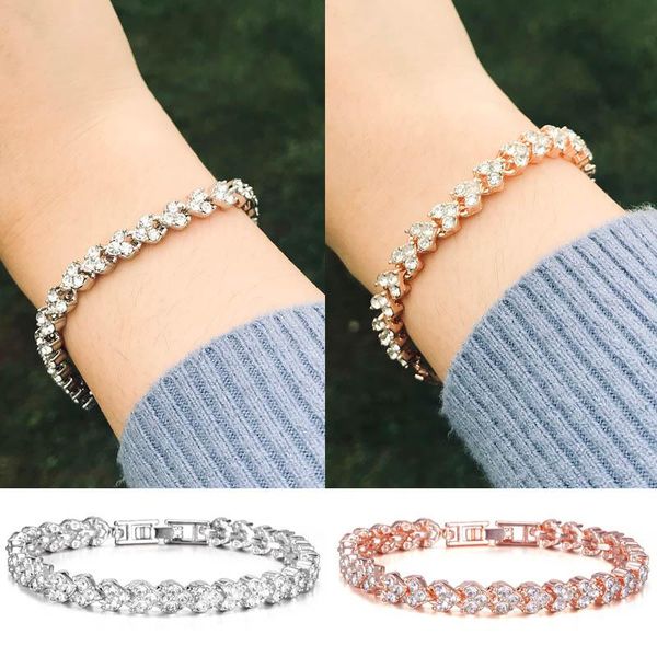 charm bracelets fashion exquisite heart shaped zircon rhinestone bracelet gold silver color crystal jewelry gift for women girlfriend, Golden;silver 
charm bracelets fashion exquisite heart shaped zircon rhinestone bracelet gold silver color crystal jewelry gift for women girlfriend, Golden;silver