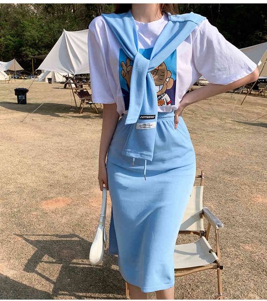 plus size 3 piece set for women summer hoodies shawl +cartoons printted short-sleeved tshirt and long bodycon skirts suit female 210525, White
plus size 3 piece set for women summer hoodies shawl +cartoons printted short-sleeved tshirt and long bodycon skirts suit female 210525, White