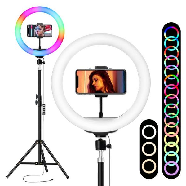 10inch rgb selfie ring light dimmable led round lamp with tripod stand video ringlight for camera phone studio live youtube flash heads
10inch rgb selfie ring light dimmable led round lamp with tripod stand video ringlight for camera phone studio live youtube flash heads