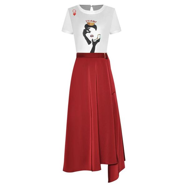 women's tracksuits est 2021 summer fashion designer suit set o-neck cartoon print asymmetrical skirt, Gray
women's tracksuits est 2021 summer fashion designer suit set o-neck cartoon print asymmetrical skirt, Gray