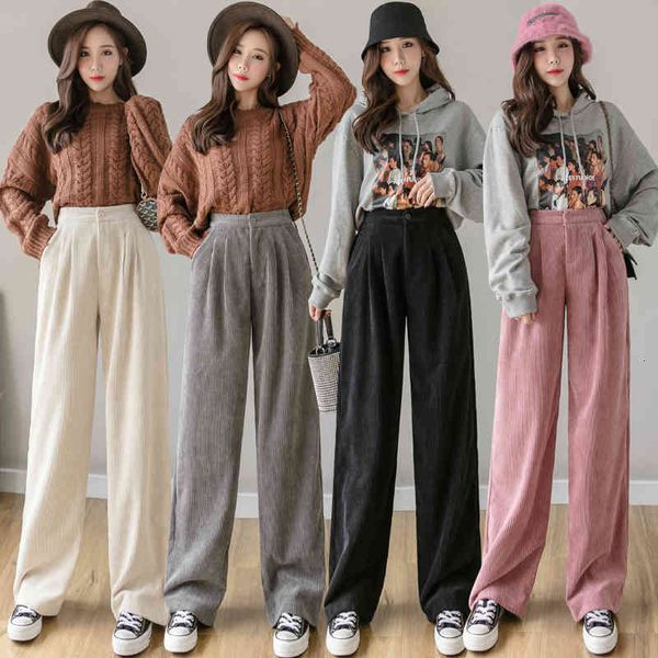 women's pants & capris winter corduroy women with pockets gray beige black pink loose high waist wide leg woman trousers 25r7, Black;white
women's pants & capris winter corduroy women with pockets gray beige black pink loose high waist wide leg woman trousers 25r7, Black;white