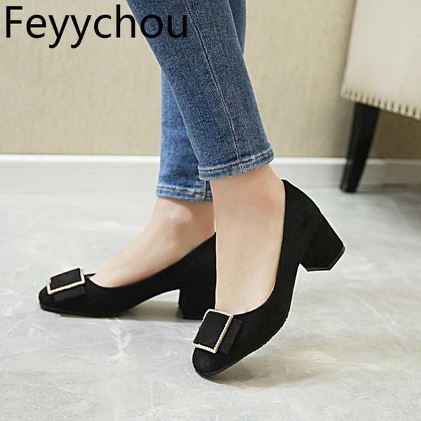 women's pumps med heel flock square toe slip on spring autumn metal decoration 2021 fashion casual pink big size 34-43 dress shoes, Black
women's pumps med heel flock square toe slip on spring autumn metal decoration 2021 fashion casual pink big size 34-43 dress shoes, Black