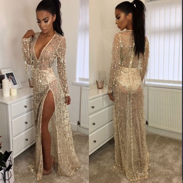 new women's deep v-neck sequin split mop dress evening dress blouse, Black;gray
new women's deep v-neck sequin split mop dress evening dress blouse, Black;gray