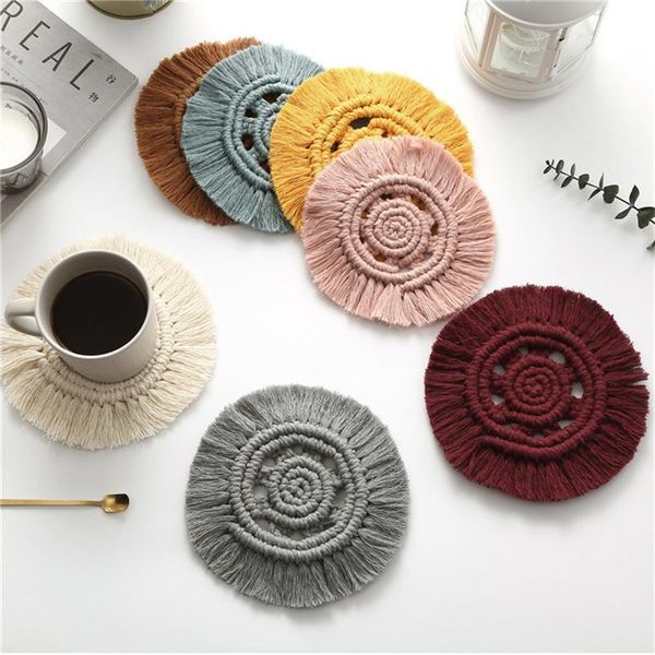 mats & pads bohemia style non-slip cup mat cotton braid handmade macrame cushion round place kitchen accessories home decor
mats & pads bohemia style non-slip cup mat cotton braid handmade macrame cushion round place kitchen accessories home decor