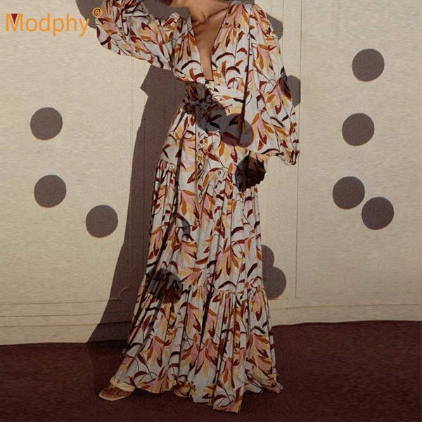 autumn women's holiday style printed long dress deep v-neck lantern sleeve lace-up big swing vestidos 210527, Black;gray
autumn women's holiday style printed long dress deep v-neck lantern sleeve lace-up big swing vestidos 210527, Black;gray