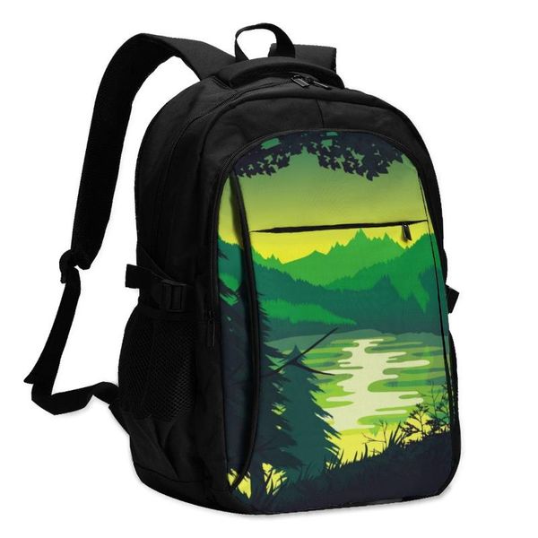 backpack usb charging lapwomen's for students girls school forest river and mountains landscape travel bagpack
backpack usb charging lapwomen's for students girls school forest river and mountains landscape travel bagpack