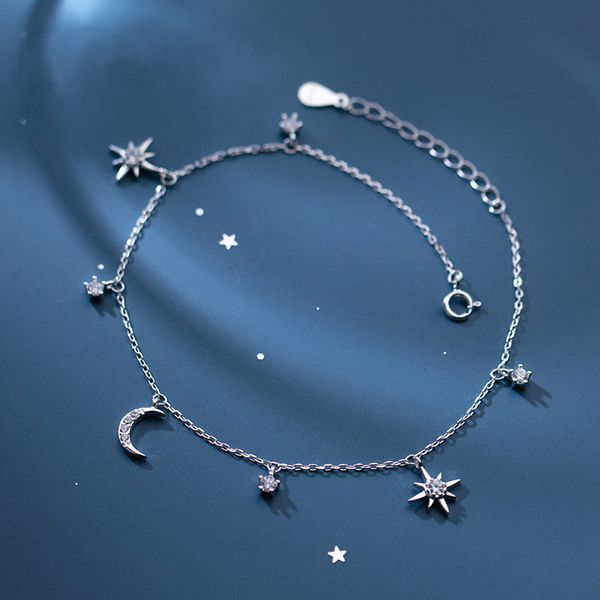 star of david and moon anklet ornament bracelet on the leg chain 925 sterling silve fashion jewelry anklets for women 21cm, Red;blue
star of david and moon anklet ornament bracelet on the leg chain 925 sterling silve fashion jewelry anklets for women 21cm, Red;blue