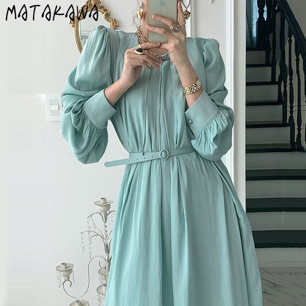 matakawa glossy pressure pleated femme robe korean chic elegant round neck women dress slim waist puff sleeve vestido with belt 210513, Black;gray
matakawa glossy pressure pleated femme robe korean chic elegant round neck women dress slim waist puff sleeve vestido with belt 210513, Black;gray