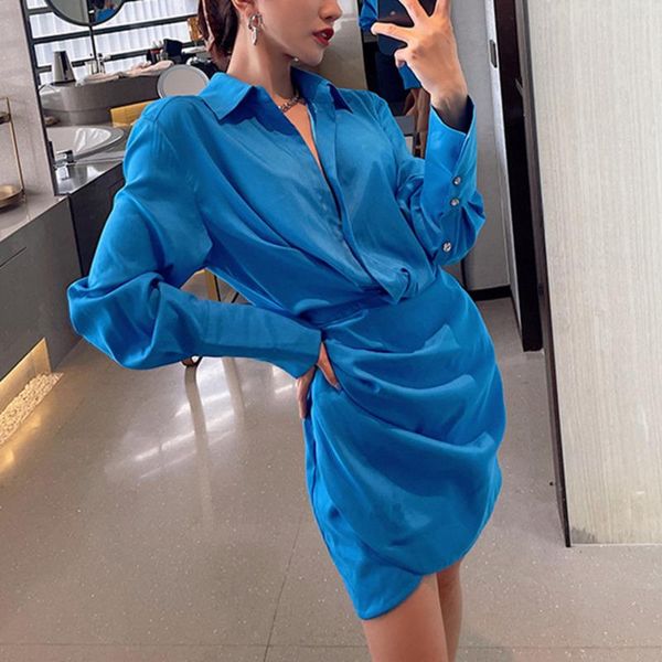 casual dresses solid single breasted mini dress women's lapel collar long sleeve high waist blue female clothes summer 2021 x755, Black;gray
casual dresses solid single breasted mini dress women's lapel collar long sleeve high waist blue female clothes summer 2021 x755, Black;gray