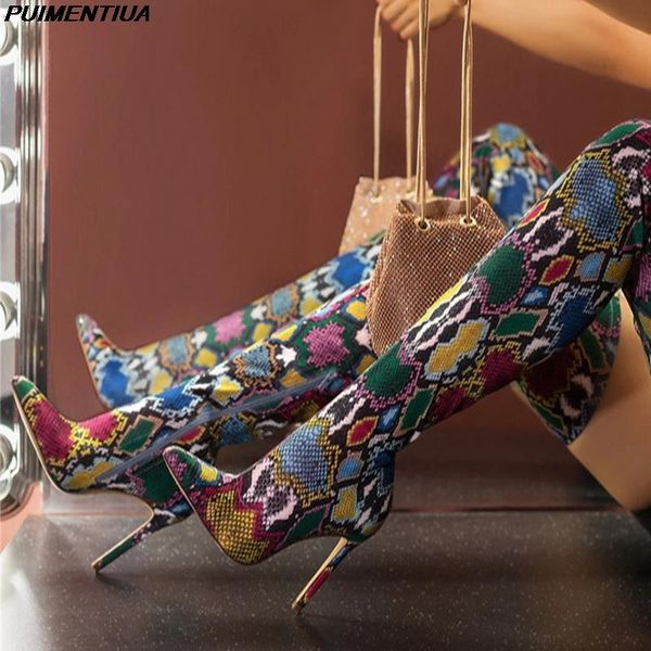 boots women over the knee long thin high snake print stretch fabrics heel female shoes pointed toe booties woman, Black
boots women over the knee long thin high snake print stretch fabrics heel female shoes pointed toe booties woman, Black