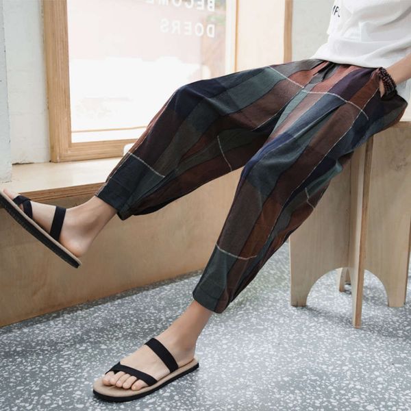 men's pants cropped chinese style linen harem summer loose lantern cotton hemp wide leg casual s15g, Black
men's pants cropped chinese style linen harem summer loose lantern cotton hemp wide leg casual s15g, Black