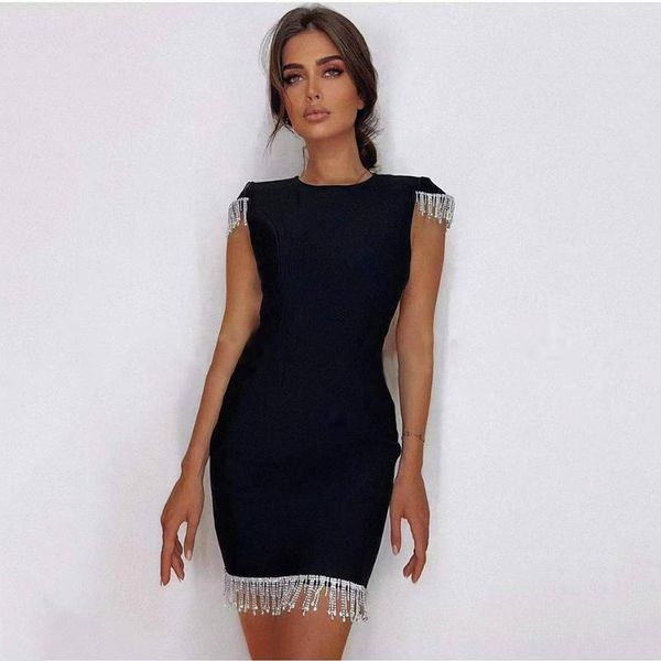 casual dresses 2021 ladies summer sleeveless diamond crystal tassel tight bandage dress elegant backless fashion club party mini ves, Black;gray
casual dresses 2021 ladies summer sleeveless diamond crystal tassel tight bandage dress elegant backless fashion club party mini ves, Black;gray