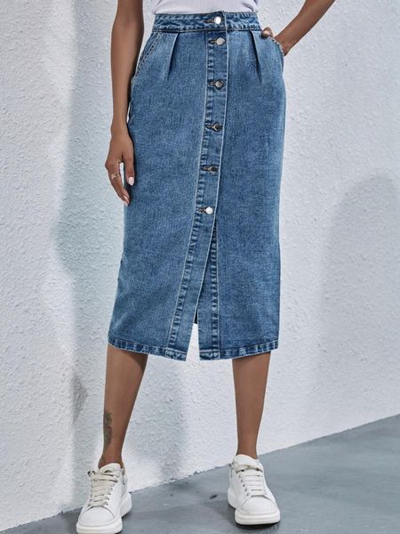 skirts single breasted knee length denim skirt women streetwear casual pocket high waist straight jeans drop, Black
skirts single breasted knee length denim skirt women streetwear casual pocket high waist straight jeans drop, Black