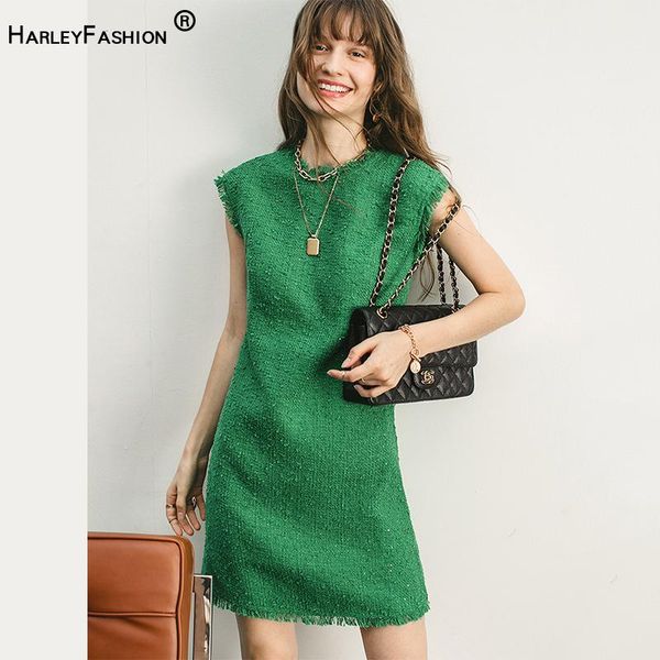 casual dresses harleyfashion european women summer trendy sleevless tweed fabric green tank straight short tassel dress, Black;gray
casual dresses harleyfashion european women summer trendy sleevless tweed fabric green tank straight short tassel dress, Black;gray