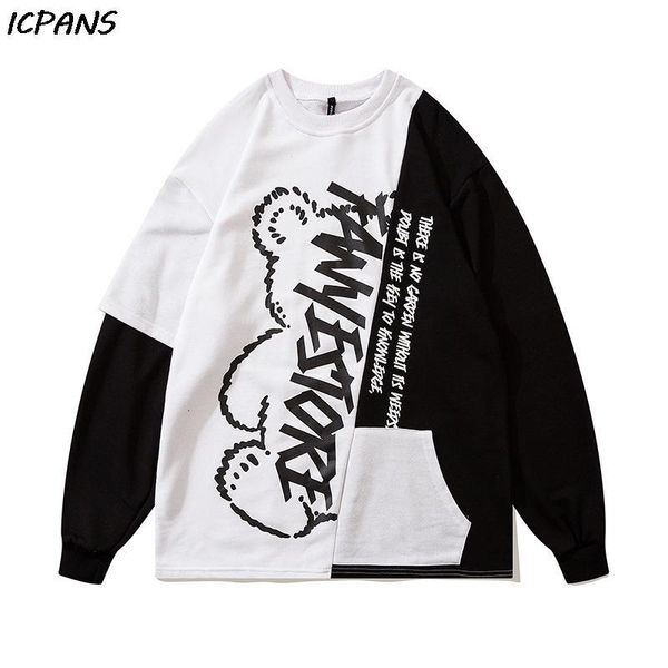 men's hoodies & sweatshirts casual long sleeve sweatshirt men women bear print loose 2021 autumn oversized streetwear o-neck pullover, Black
men's hoodies & sweatshirts casual long sleeve sweatshirt men women bear print loose 2021 autumn oversized streetwear o-neck pullover, Black