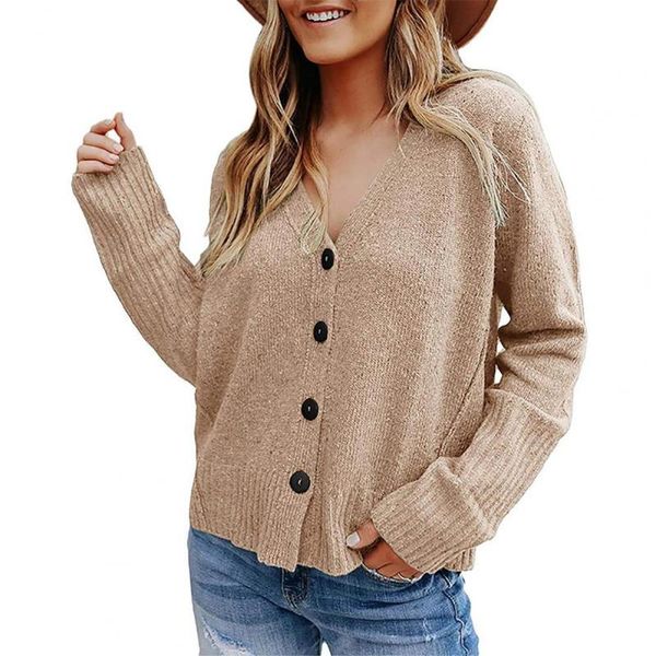 women's knits & tees dropfashion v-neck women cardigan solid color single-breasted loose coat for going out, White
women's knits & tees dropfashion v-neck women cardigan solid color single-breasted loose coat for going out, White