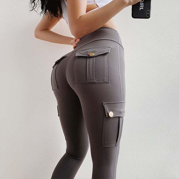 women's leggings women fitness elastic skinny sports high waist solid color push up pocket workout cargo pants, Black
women's leggings women fitness elastic skinny sports high waist solid color push up pocket workout cargo pants, Black