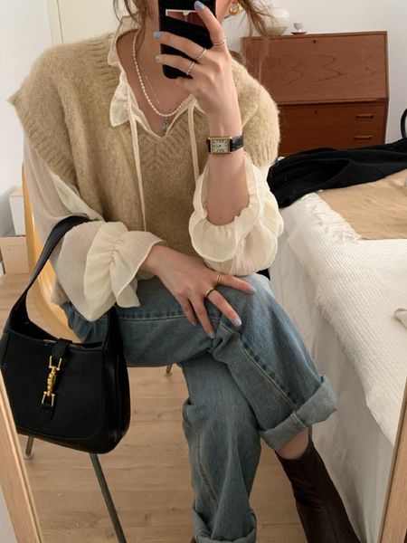 women's blouses & shirts ruffle spring shirt chiffon women long sleeve temperament elegant camisa mujer clothes de50cs, White
women's blouses & shirts ruffle spring shirt chiffon women long sleeve temperament elegant camisa mujer clothes de50cs, White