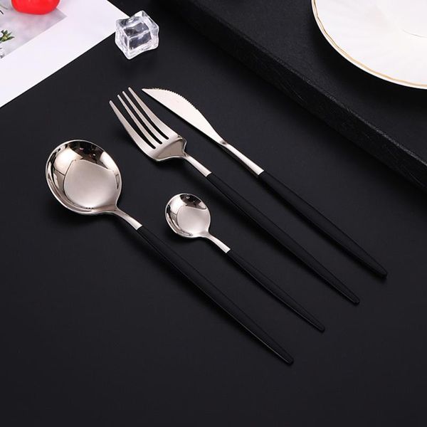 4pcs/set black gold cutlery set stainless steel dinnerware silverware flatware dinner fork spoon home supplies forks
4pcs/set black gold cutlery set stainless steel dinnerware silverware flatware dinner fork spoon home supplies forks