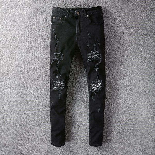 2021 summer classic hole men's jeans holed motorcycle rock tight slim striped fashion pants size 28-40 t04, Blue
2021 summer classic hole men's jeans holed motorcycle rock tight slim striped fashion pants size 28-40 t04, Blue