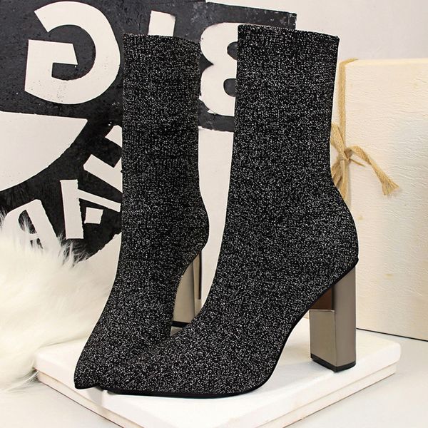Women Sock Boots Heels Sexy High Heels Pointed Toe Elastic Ankle Boots Women Shoes Spring Summer Female Glittery Luxury Boots, Black
Women Sock Boots Heels Sexy High Heels Pointed Toe Elastic Ankle Boots Women Shoes Spring Summer Female Glittery Luxury Boots, Black