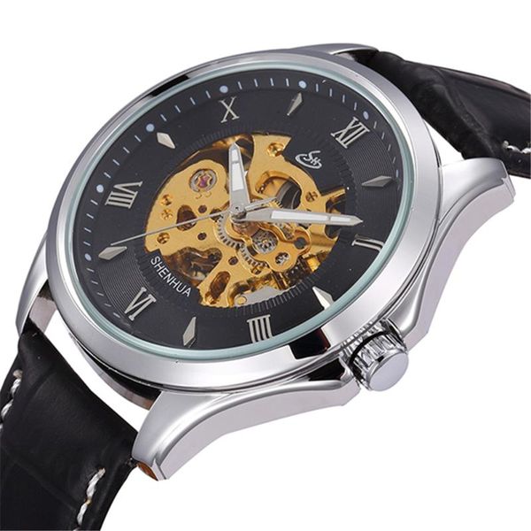 number dress design black leather strap male mechanical watches montre homme clock men automatic skeleton watch wristwatches, Slivery;brown
number dress design black leather strap male mechanical watches montre homme clock men automatic skeleton watch wristwatches, Slivery;brown