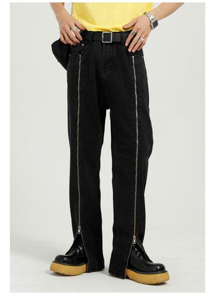 men's pants 2021 four seasons products american denim street straight zipper design trendy personality handsome jeans men, Black
men's pants 2021 four seasons products american denim street straight zipper design trendy personality handsome jeans men, Black