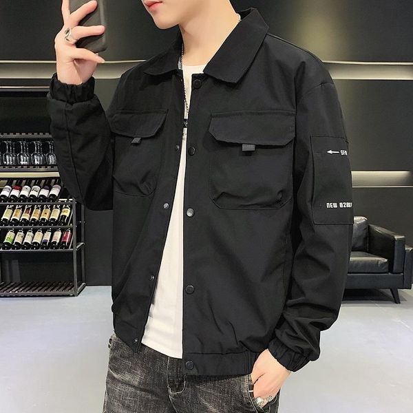 men's jackets workwear jacket spring and autumn korean version of the trend casual clothes japanese streetwear men, Black;brown
men's jackets workwear jacket spring and autumn korean version of the trend casual clothes japanese streetwear men, Black;brown