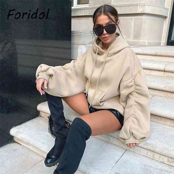 spring autumn white oversized sweatshirt women khaki long sleeve ruched casual loose hooded fahion women clothes 210415, Black
spring autumn white oversized sweatshirt women khaki long sleeve ruched casual loose hooded fahion women clothes 210415, Black