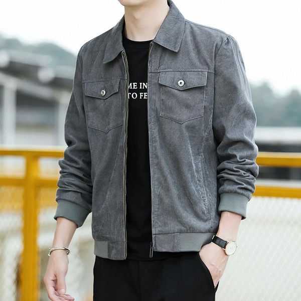 men's jacket autumn thin fashion korean youth comfortable casual lapel trend jackets, Black;brown
men's jacket autumn thin fashion korean youth comfortable casual lapel trend jackets, Black;brown