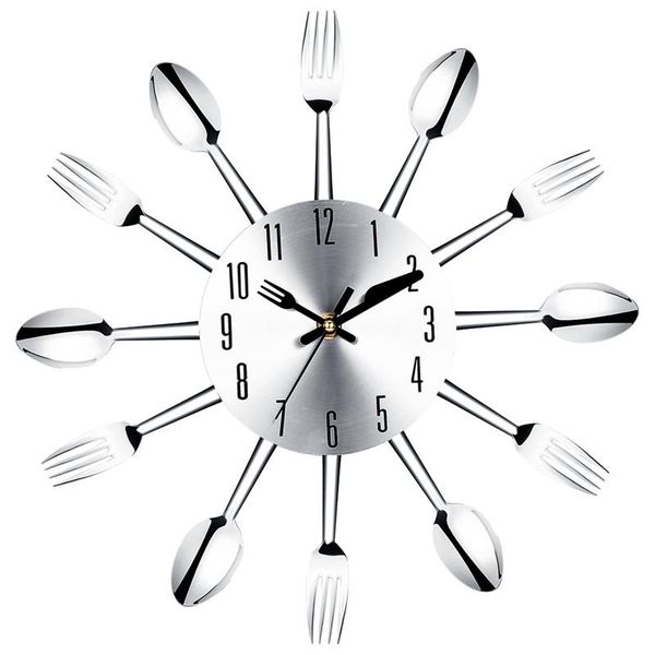 wall clocks stainless steel knife and fork spoon kitchen restaurant clock home decoration 
wall clocks stainless steel knife and fork spoon kitchen restaurant clock home decoration