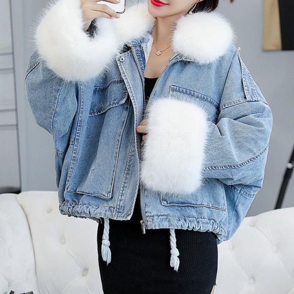women's jackets 2021 women winter loose denim oversize coats fur collar padded casual jean overcoat fashion thick long sleeves coat, Black;brown
women's jackets 2021 women winter loose denim oversize coats fur collar padded casual jean overcoat fashion thick long sleeves coat, Black;brown