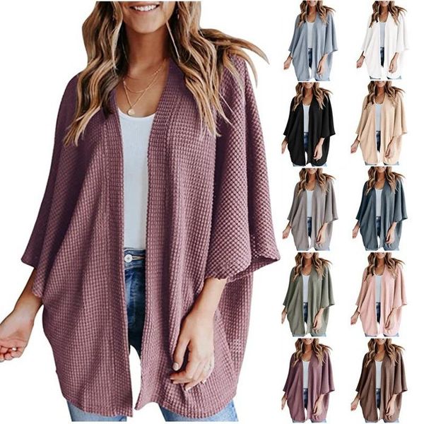 women's trench coats summer and autumn temperament jacket bat-sleeved waffle-shaped cardigan, Tan;black
women's trench coats summer and autumn temperament jacket bat-sleeved waffle-shaped cardigan, Tan;black