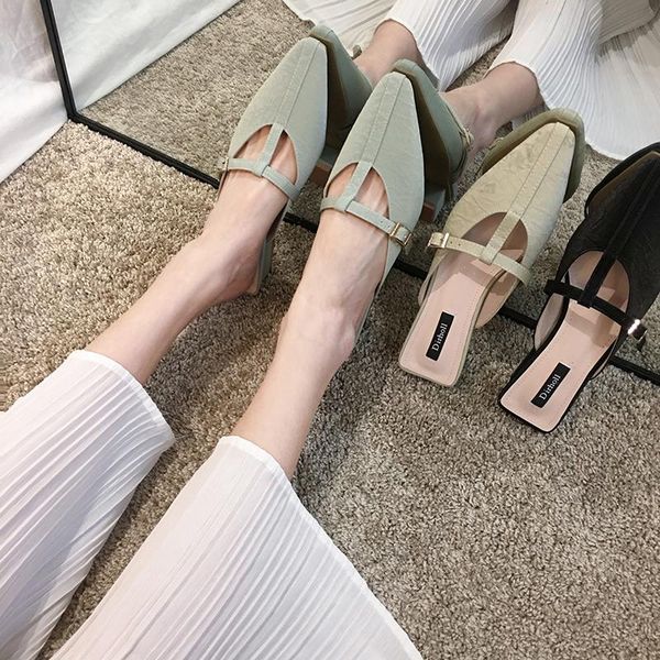 slippers women's shoes pointed toe slipper outdoor 2021 spring fashion thick heel muller sandals, Black
slippers women's shoes pointed toe slipper outdoor 2021 spring fashion thick heel muller sandals, Black