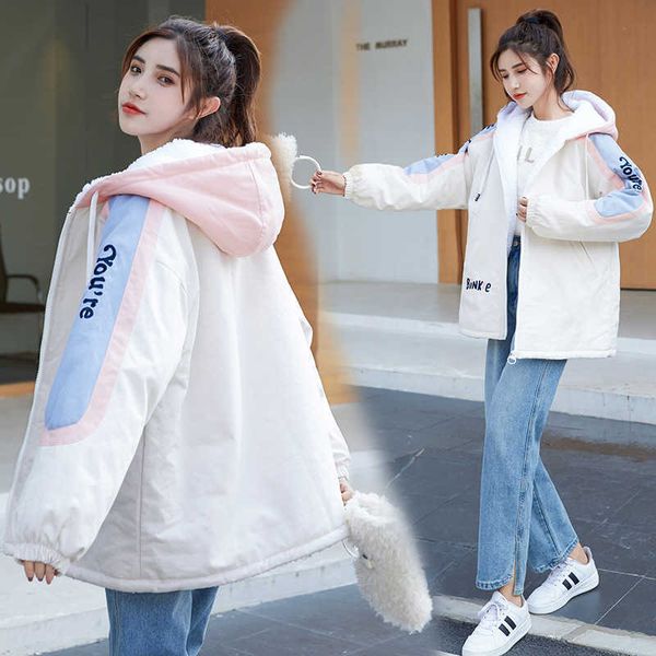 2021 winter cloth plush thickened imitation lamb wool coat korean version contrast color loose college style high school student cotton, Black;brown
2021 winter cloth plush thickened imitation lamb wool coat korean version contrast color loose college style high school student cotton, Black;brown