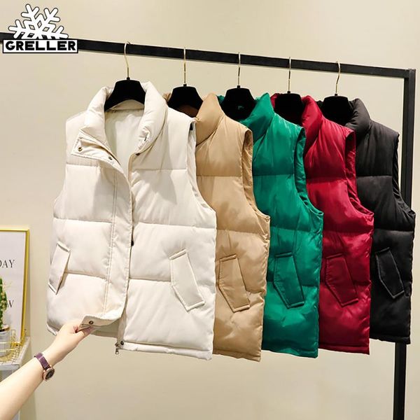 women's vests greller 2021 winter women sleeveless vest warm plus size 3xl down cotton padded waistcoat female mandarin collar jacket, Black;white
women's vests greller 2021 winter women sleeveless vest warm plus size 3xl down cotton padded waistcoat female mandarin collar jacket, Black;white