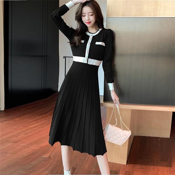 casual dresses cbafu autumn winter knitted midi dress pleated women long sleeve o-neck a-line sweater all-match elegant vestidos n489, Black;gray
casual dresses cbafu autumn winter knitted midi dress pleated women long sleeve o-neck a-line sweater all-match elegant vestidos n489, Black;gray