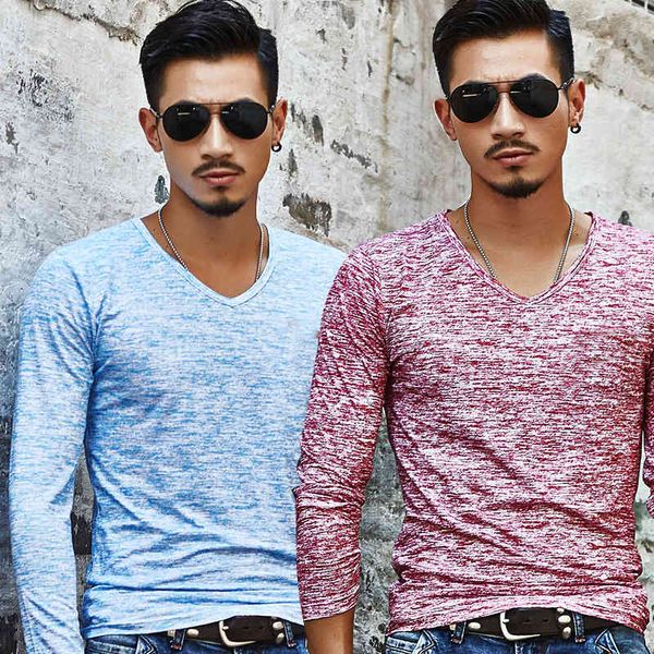 men's t-shirts fashion spring autumn brand long sleeve rend v-neck - casual slim korean plus size m-3xl 97cv, White;black
men's t-shirts fashion spring autumn brand long sleeve rend v-neck - casual slim korean plus size m-3xl 97cv, White;black