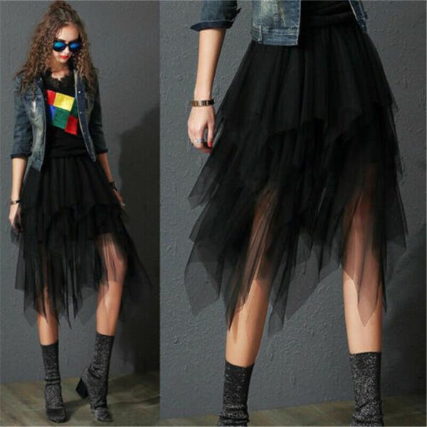 skirts women's fashion high waist long mesh skirt a-shaped party irregular hem tulle spring summer ruffles, Black
skirts women's fashion high waist long mesh skirt a-shaped party irregular hem tulle spring summer ruffles, Black