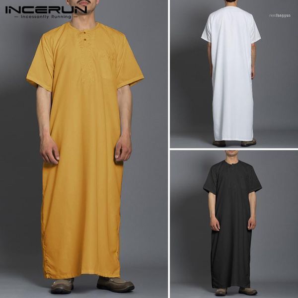 ethnic clothing men muslim islamic kaftan saudi arabia o neck short sleeve jubba thobe fashion solid color middle east dubai robes incerun s, Red 
ethnic clothing men muslim islamic kaftan saudi arabia o neck short sleeve jubba thobe fashion solid color middle east dubai robes incerun s, Red