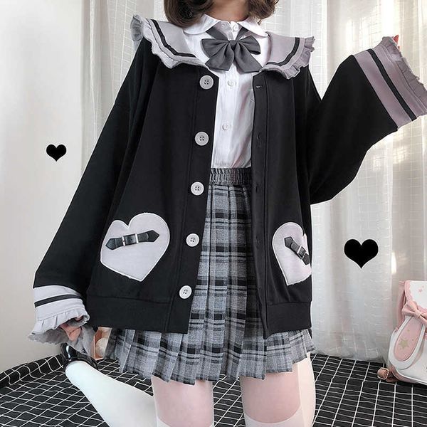 women's trench coats kawaii fashion vintage jacket women gothic lolita zip up hoodie cute sailor collar jk cardigan female heart b, Tan;black
women's trench coats kawaii fashion vintage jacket women gothic lolita zip up hoodie cute sailor collar jk cardigan female heart b, Tan;black